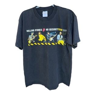 VTG The Rolling Stones No Security Tour 1999 T-Shirt Black Double Sided Large